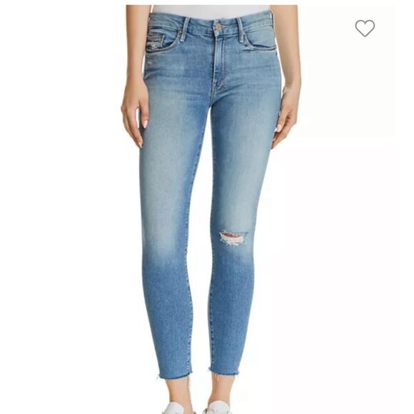 MOTHER Looker Ankle Fray Skinny Jeans in Love Gun - Picture 1 of 10